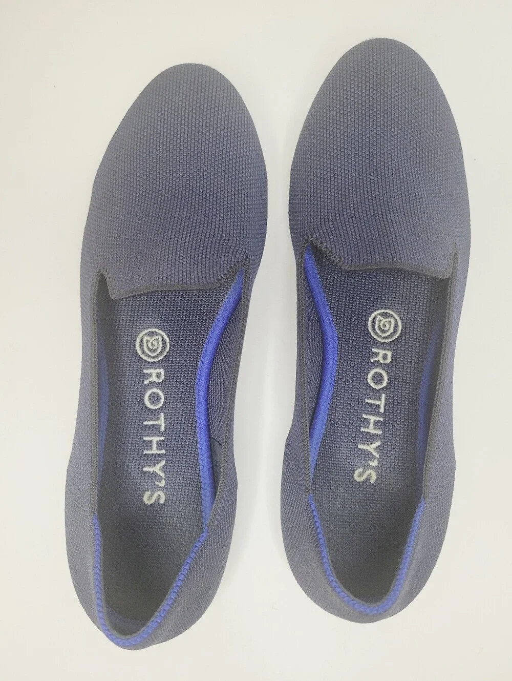 Rothy’s The Loafer Flats Women's 8 Navy Knit Slip On Comfortable Washable Shoes
